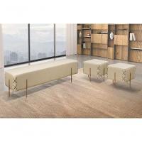 Recamier Banco Eros Luxo Bronze Castellar Móbile Linho Bege Claro Linho Bege Claro - 4