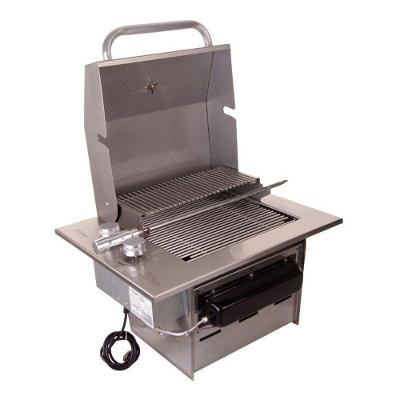 Assador Grill de Embutir a Gás 2 Bocas Titan Mesa em Inox Acendimento Automático Cinza