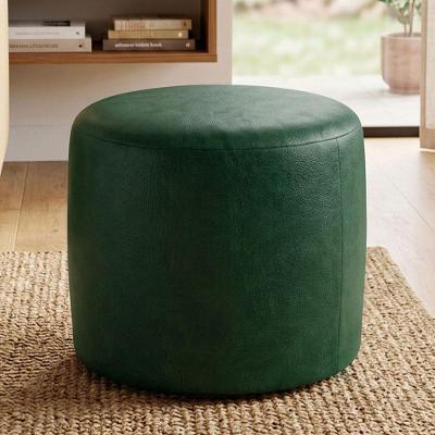 Puff Redondo Coliseu W01 50cm Estrutura MDF Revestimento Couríssimo Verde Lyam Decor