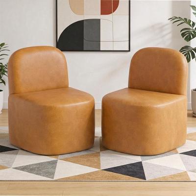 Kit 02 Poltronas Lumiere Decorativas Couríssimo Confortável Caramelo Lyam Decor