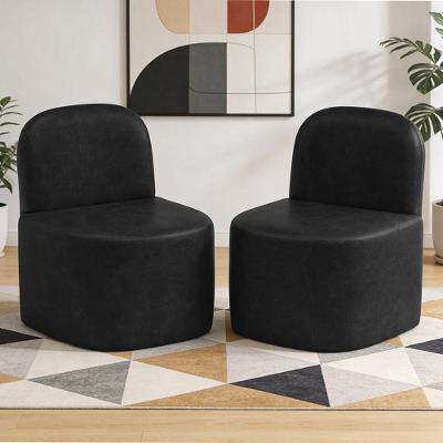 Kit 02 Poltronas Lumiere Decorativas Orgânicas Couríssimo Confortável Preto Lyam Decor