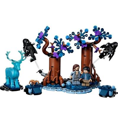 Conjunto de Construção 76475 Recriação da Cena Expecto Patronum Figuras Articuladas Azul Lego