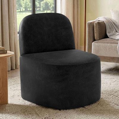 Poltrona Lumiere Decorativa Orgânica Couríssimo Confortável Preto Lyam Decor