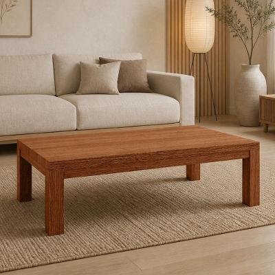 Mesa de Centro Dunia F06 Retangular Madeira Maciça 120CM Rústico Lyam Decor