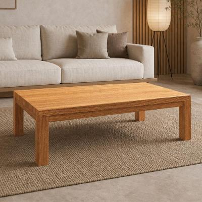 Mesa de Centro Dunia F06 Retangular Madeira Maciça 120CM Rústico Lyam Decor