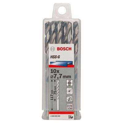 Broca para Metal HSS-G 7,7mm com Ponta Split Point 10 Peças Bosch