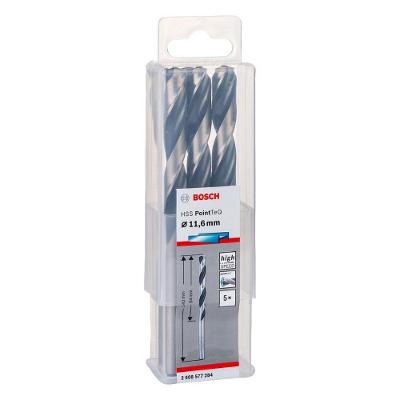 Broca Hss-pointteq 11,6mm 5 Peças Split Point Revestimento Óxido Negro Aço Rápido Bosch