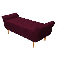 Recamier Ari 100 Cm Solteiro Suede Bordô - 1
