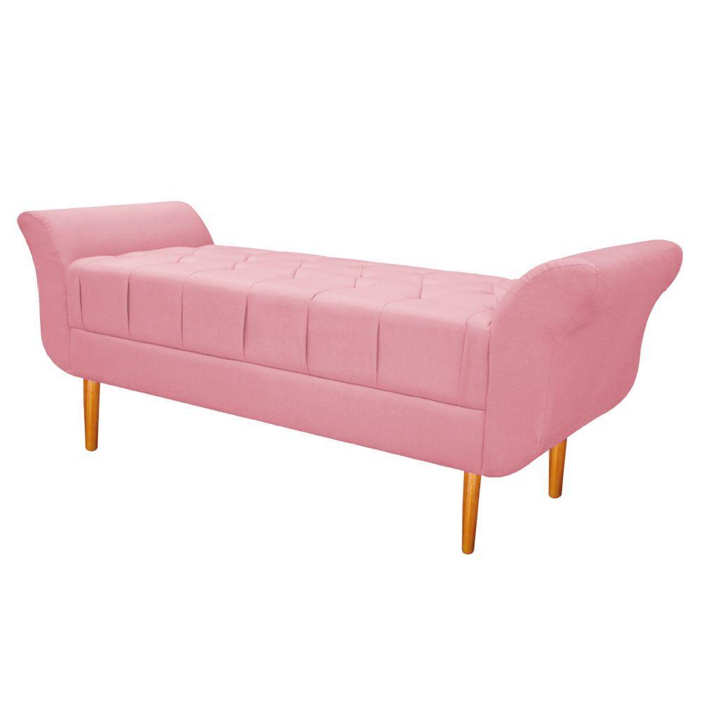 Recamier Ari 100 Cm Solteiro Suede Rosa Bebê - 3