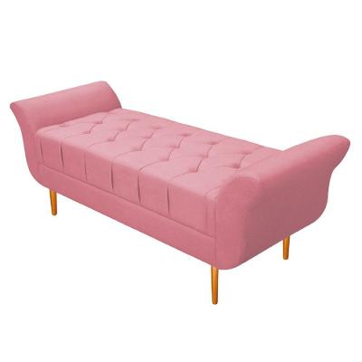 Recamier Ari 100 Cm Solteiro Suede Rosa Bebê