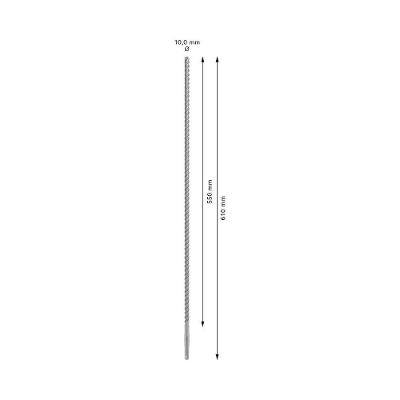 Broca para Concreto Pro Sds Plus-5x com 4 Arestas de Corte 10x550x610mm Cinza Bosch