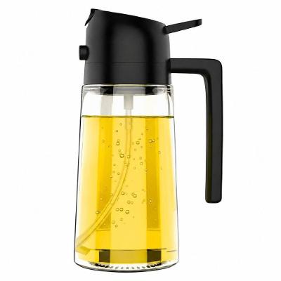 Porta Azeite e Vinagre Spray 470ML em Vidro com Borrifador Pulverizador para Cozinha Preto