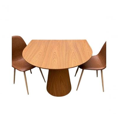 Mesa de Jantar Mel Cone 4 Lugares Redonda MDF 100x90CM Café Freijó Modelar Art Moveis
