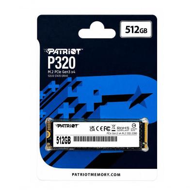SSD M.2 NVME P320P512GM28 512GB Pcie GEN3 X4 Leitura 3000 MB-s Gravação 2200 MB-s Patriot