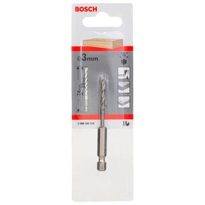 Broca para Madeira 3 Pontas 3mm com Ponta Centralizadora Encaixe 1-4'' HSS Bosch