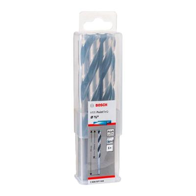 Broca Hss-pointteq 1-2 para Metal com Split Point 135o e Alta Elasticidade 5 Peças Preta Bosch