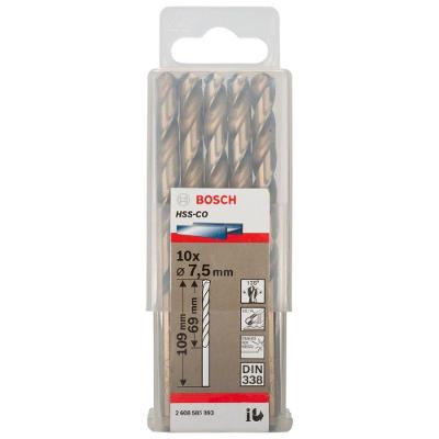 Broca para Metal Hss-co 7,5mm com Split Point 10 Peças Aço Rápido com 5% Cobalto Bosch