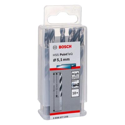 Broca para Metal HSS-PointTeQ 5,1mm Split Point Kit 10 Peças Preto Bosch