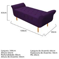 Recamier Ari 100 Cm Solteiro Suede Roxo - 3