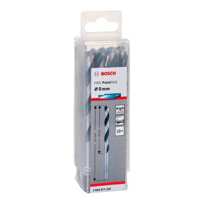 Broca para Metal Hss-pointteq 8,0mm com Ponta Split Point 10 Peças Cinza Bosch