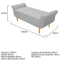 Recamier Ari 100 Cm Solteiro Suede Branco - 3