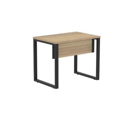 Mesa de Escritório Retangular M900P25TUB Moderno sem Gavetas MDP e Aço 90CM Noce Naturalle-Preto