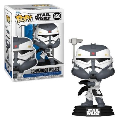 Boneco Colecionável Funko POP Comandante Wolffe com Blasters 16cm Vinil Star Wars Candide
