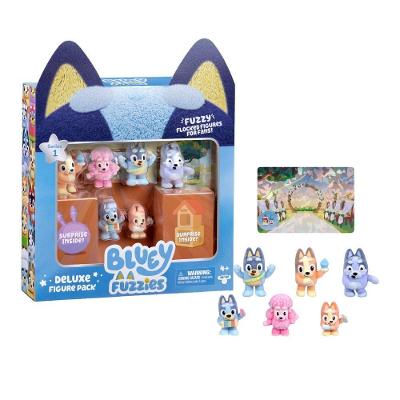 Boneco Colecionável Bluey Fuzzies Deluxe com Toque Aveludado Kit 8 Amarelo Candide