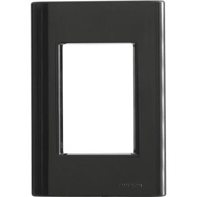 Placa de Interruptor 3 Postos 4x2 Sistema Modular Preto Tramontina
