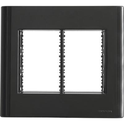 Placa 6 Postos 4x4 Giz para Instalacoes Eletricas com Sistema Modular Preta Tramontina