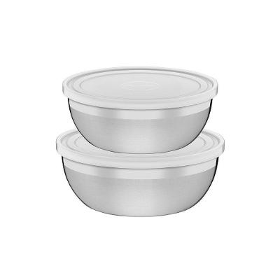 Jogo de Potes Freezinox 64220130 Aço Inox e Plástico para Freezer e Geladeira com Tampas 2,2L Inox