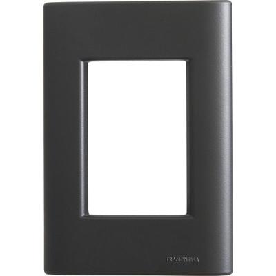 Placa de Interruptor 3 Postos 4x2 com Sistema Modular Soft Touch Preta Tramontina