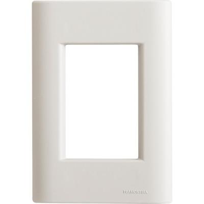 Placa de Interruptor e Tomada 3 Postos 4x2 Soft Touch com Suporte Branca Tramontina