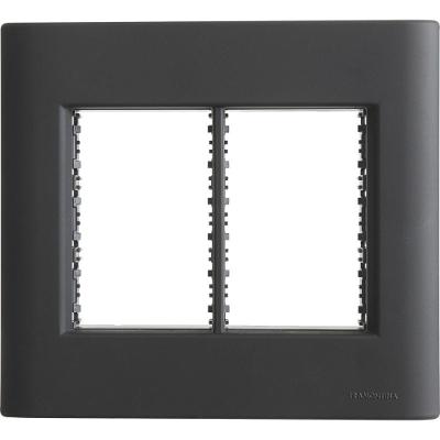 Placa de Interruptor 6 Postos 4x4 com Sistema Modular Soft Touch Preto Tramontina