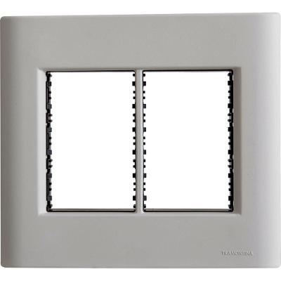 Placa de Interruptor e Tomada Giz 6 Postos 4x4 com Sistema Modular Fendi Tramontina