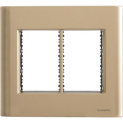 Placa de Interruptor e Tomada 6 Postos 4x4 Sistema Modular Dourado Tramontina