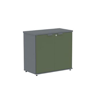 Armário Baixo para Escritório AB700P25 2 Portas 1 Prateleira MDP BP 79CM Grafite Pandin Móveis