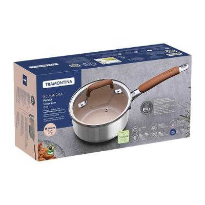 Panela Romagna com Revestimento Cerâmico em Aço Inox e Alumínio para Todos os Fogões Marfim