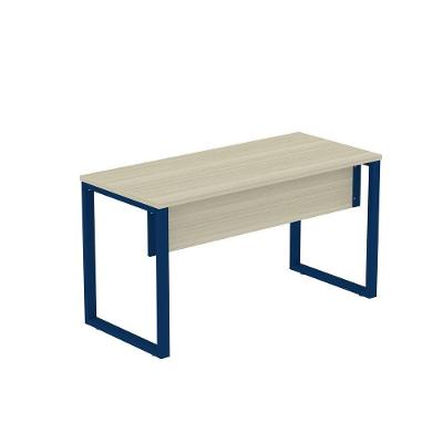 Mesa de Escritório Retangular M1200P25TUB Moderno sem Gavetas MDP 120CM Castanheira Natural e Azul