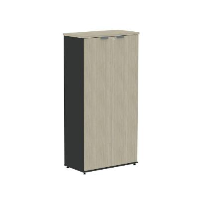 Armário para Escritório P25 2 Portas Pivotantes 3 Prateleiras MDP BP 79CM Castanheira Natural