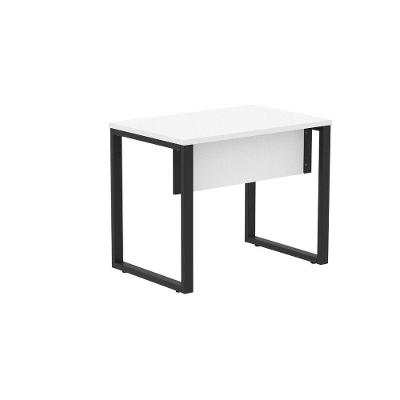 Mesa para Escritório Retangular M900P25TUB Moderno sem Gavetas MDP 90CM Branco Preto Pandin Móveis