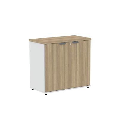 Armário Baixo AB700P25 com 2 Portas 1 Prateleira MDP BP 79,2CM Noce Naturalle e Branco Pandin Móveis