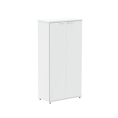 Armário para Escritório P25 2 Portas Pivotantes 3 Prateleiras MDP BP 79CM Branco Pandin Móveis