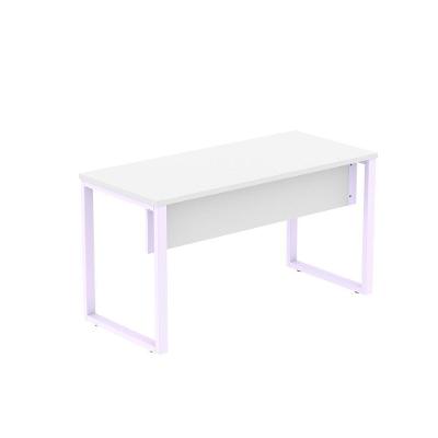 Mesa de Escritório Retangular M1200P25TUB Moderno sem Gavetas MDP 120CM Branco Lilas Pandin Móveis