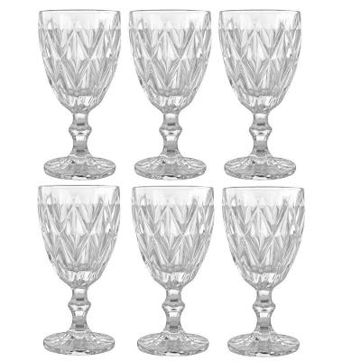 Jogo de 4 Taças Diamond Vitral Clear com Design Moderno em Vidro 320ML para Cozinha Transparente