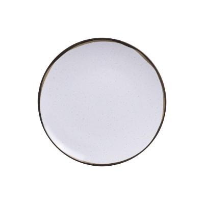 Prato Sobremesa Canyon em Porcelana Decorada com Design Elegante para Doces e Sobremesas Branco