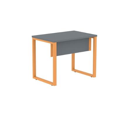 Mesa de Escritório Retangular M900P25TUB Moderno sem Gavetas MDP 90CM Grafite e Laranja Pandin