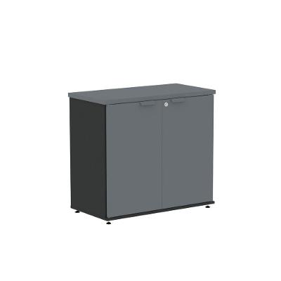 Armário Baixo para Escritório AB700P25 2 Portas 1 Prateleira MDP BP 79,2CM Preto Pandin Móveis
