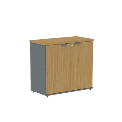 Armário Baixo para Escritório AB700P25 2 Portas 1 Prateleira MDP BP 79CM Grafite Pandin Móveis