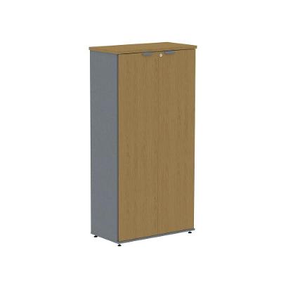 Armário para Escritório P25 2 Portas Pivotantes 3 Prateleiras MDP BP 79CM Grafite Pandin Móveis